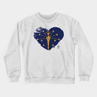 U.S. State - I Love Indiana - Indiana Flag Crewneck Sweatshirt